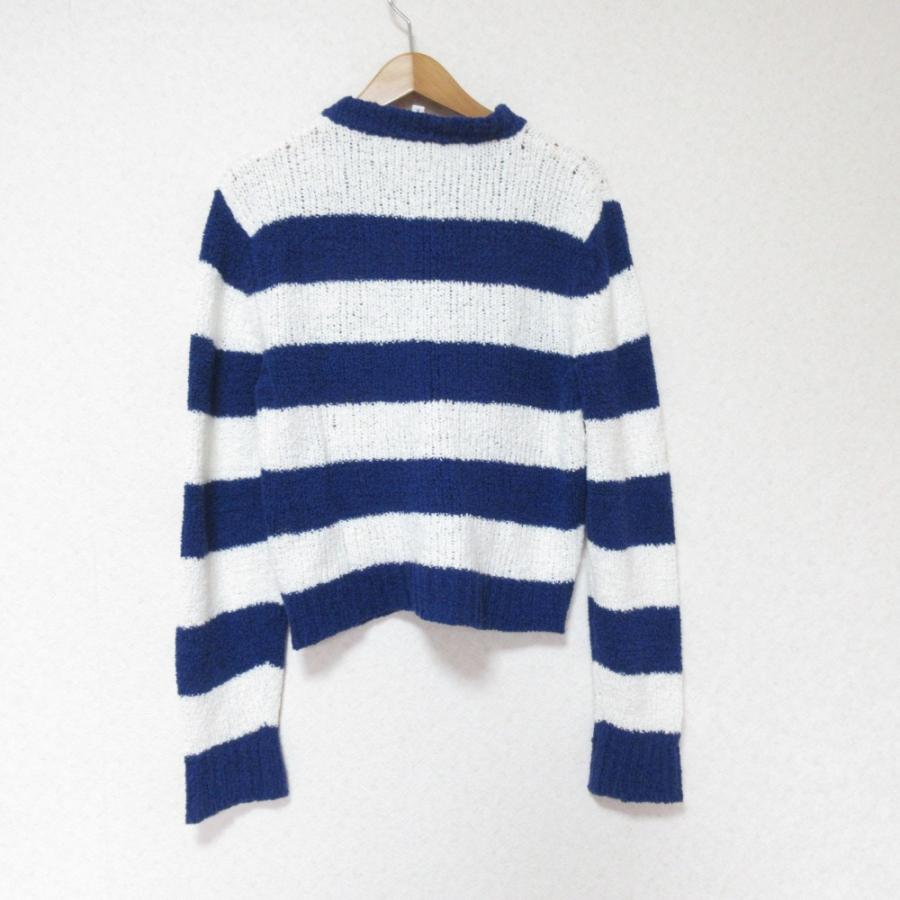 3 ネイビー agnes b. スタンドカラー カーディガン アニエスベー オム agnes b.（アニエスベー） 美品 agns b. ボーダー ニット カーディガン