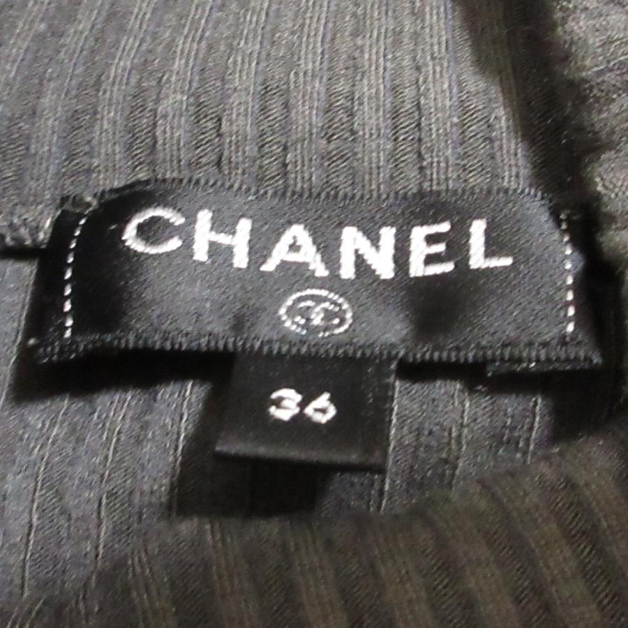 良品 CHANEL シャネル パール装飾 リブニットカットソー P54332 サイズ36 グレー レディース 古着 中古 USED CHANEL（シャネル） 良品 パール装飾 リブニットカットソー P54332