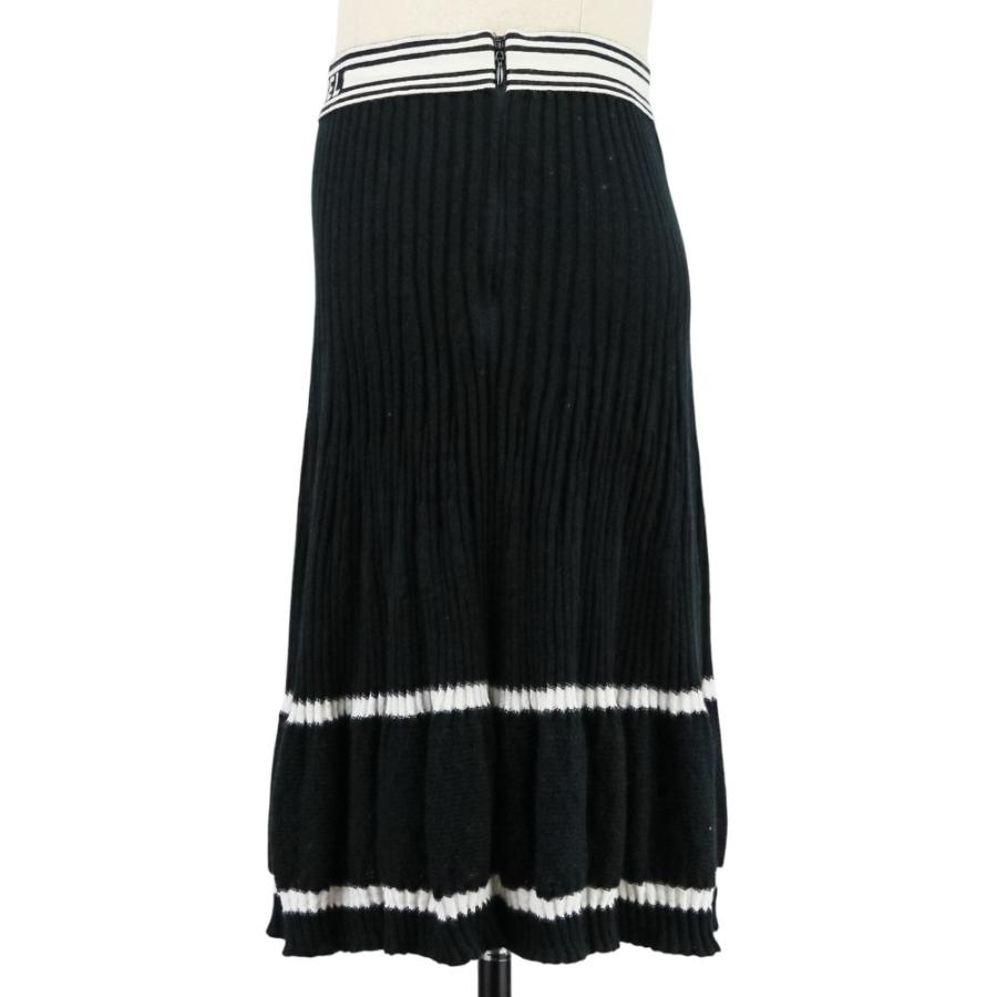 ヴィンテージCHANEL ロゴ入りレザースカート CHANEL（シャネル） 美品 ロゴ ニットスカート P61019 サイズ34