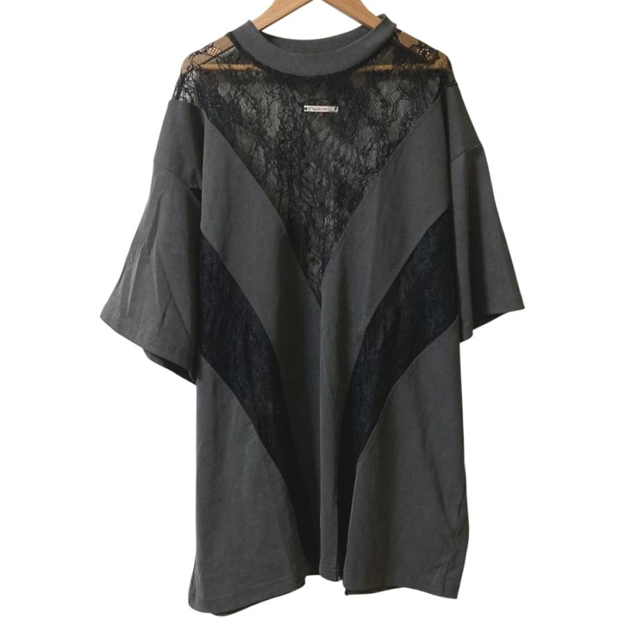 PRANK PROJECT 半袖 リブカットソー パール装飾 ブラック　新品 PRANK PROJECT（プランクプロジェクト） 良品 Pigment Lace Top