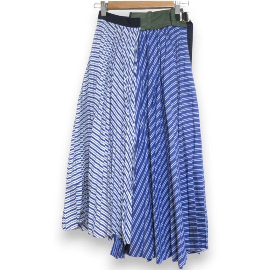 sacai（サカイ） 美品 Cotton Poplin Pleated Skirt シンメトリー