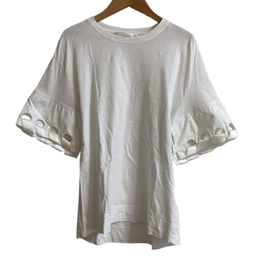 良品 VICTORIA BECKHAM ヴィクトリアベッカム  デザインスリーブ カットソー Tシャツ XSサイズ ホワイト レディース 古着 中古 USED 良品 VICTORIA BECKHAM ヴィクトリアベッカム デザインスリーブ
