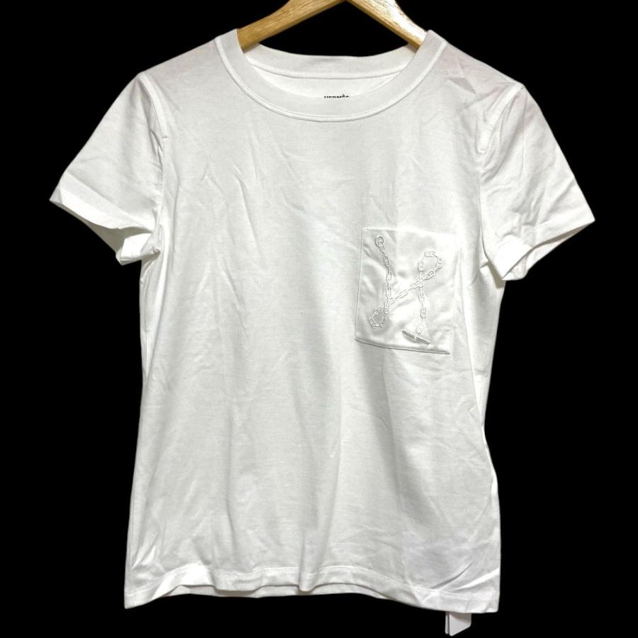 エルメス　白　刺繍入りポケット　Tシャツ 2023年 春夏 HERMES エルメス 半袖Tシャツ 刺繍入り ポケット付