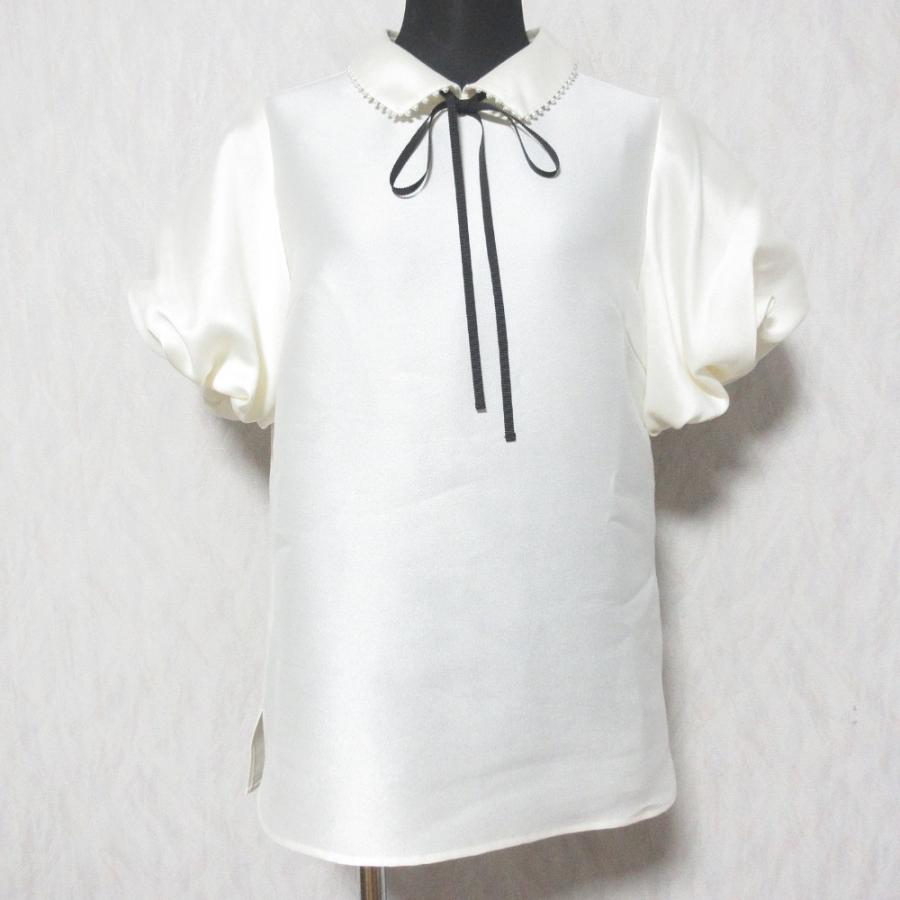 美品 Audie a Muses オーディアミューズ ボリューム袖パールカラー 