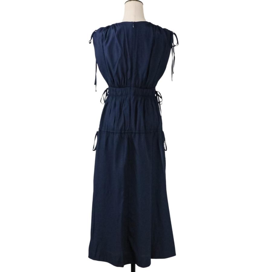 CELFORD カシュクールリボンノースリーブワンピース　ネイビー　ロング丈OP CELFORD（セルフォード） 美品 25SS CELFORD カシュクールリボン