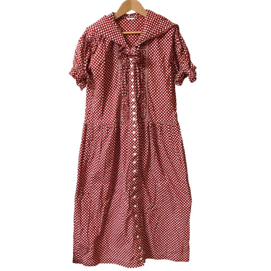 美品 PINK HOUSE ピンクハウス ドットプリント ノースリーブ フリルブラウス シャツ ブラウン レディース 古着 中古 USED PINK HOUSE（ピンクハウス） 新品同様 ドットプリント ノースリーブ