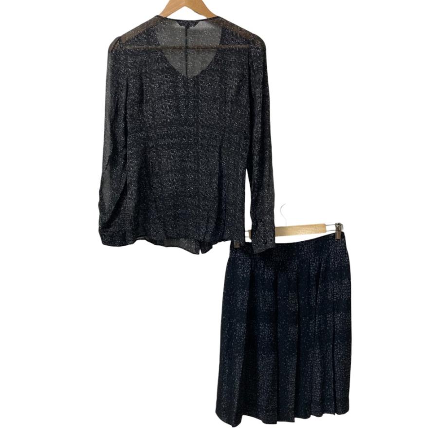 美品 BURBERRY LONDON バーバリー シルク100％ 総柄 シアーブラウス 
