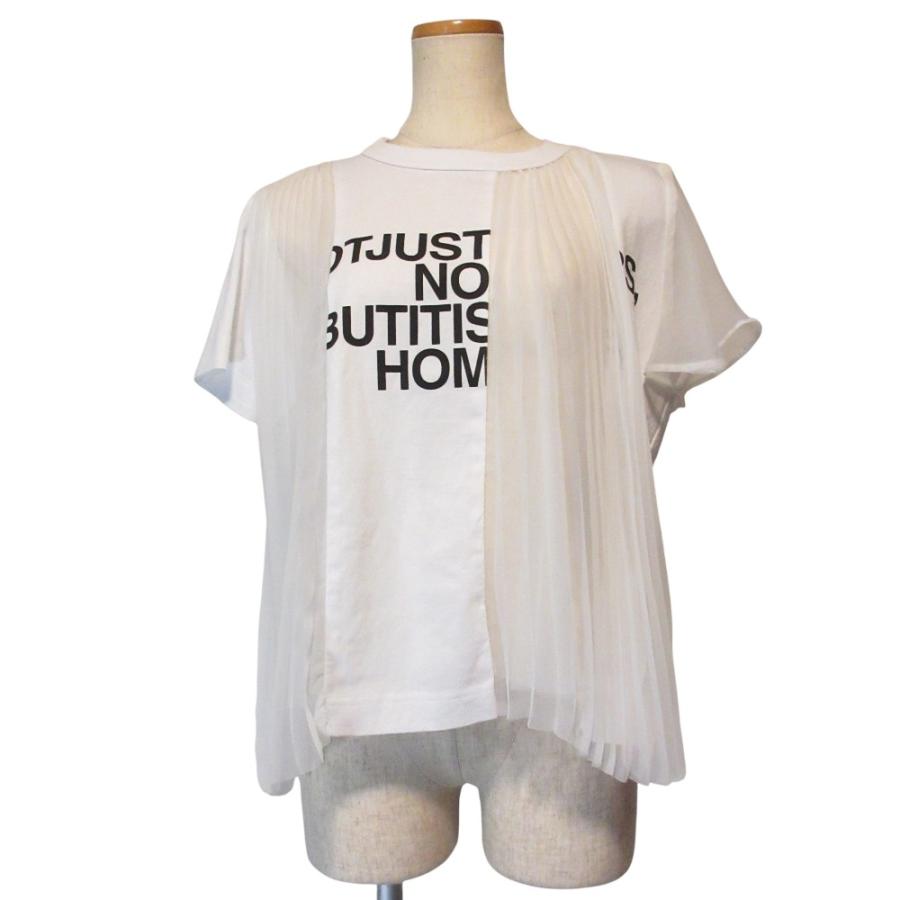 sacai（サカイ） 美品 23SS sacai メッシュプリーツ ドッキングTシャツ