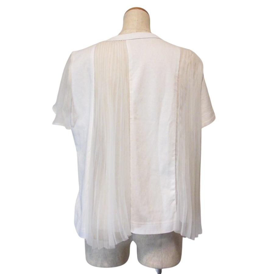 sacai（サカイ） 美品 23SS sacai メッシュプリーツ ドッキングTシャツ
