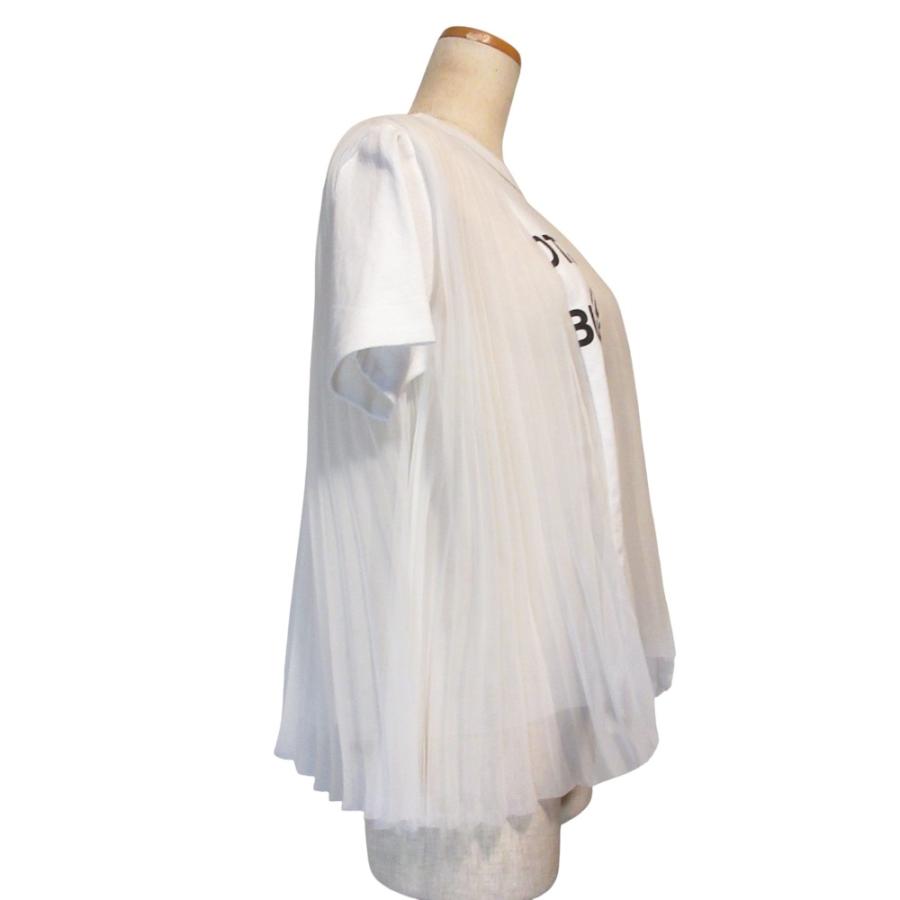 sacai（サカイ） 美品 23SS sacai メッシュプリーツ ドッキングTシャツ