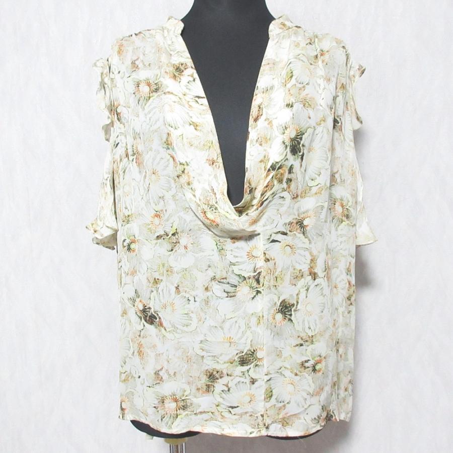 Chloe（クロエ） 美品 シルク フリルスリーブ フラワープリント 