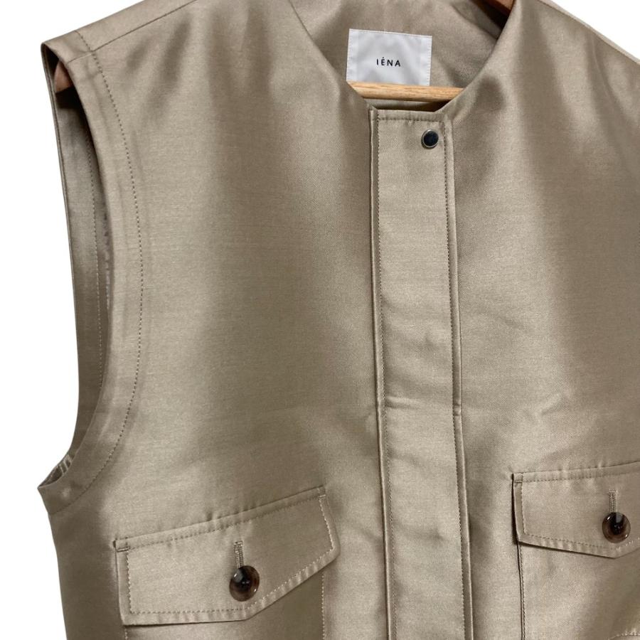 未使用 25SS IENA イエナ シルクコンツイル ノーカラー ベスト サイズF ベージュ  レディース 古着 中古 USED IENA（イエナ） 未使用 25SS IENA シルクコンツイル ノーカラー ベスト