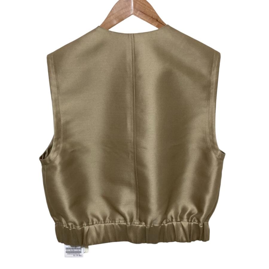 未使用 25SS IENA イエナ シルクコンツイル ノーカラー ベスト サイズF ベージュ  レディース 古着 中古 USED IENA（イエナ） 未使用 25SS IENA シルクコンツイル ノーカラー ベスト