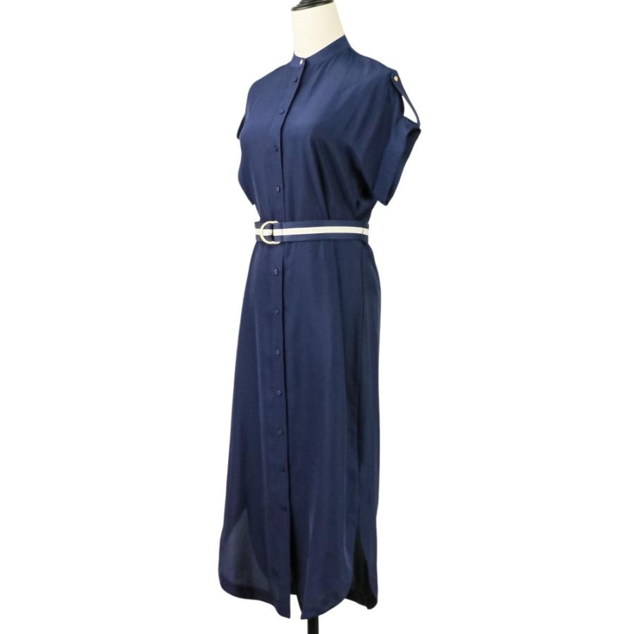 【洗える】美品♡ラルフローレン シャツワンピース バンドカラー フレア 長袖 M LAUREN RALPH LAUREN（ローレン ラルフローレン） 良品 バンドカラー