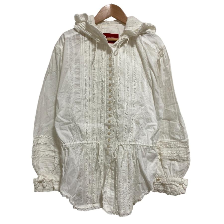 PINK HOUSE ピンクハウス　ピコフリルフード付きコート フリルフード付きキルティングロングコート（その他アウター）｜PINK