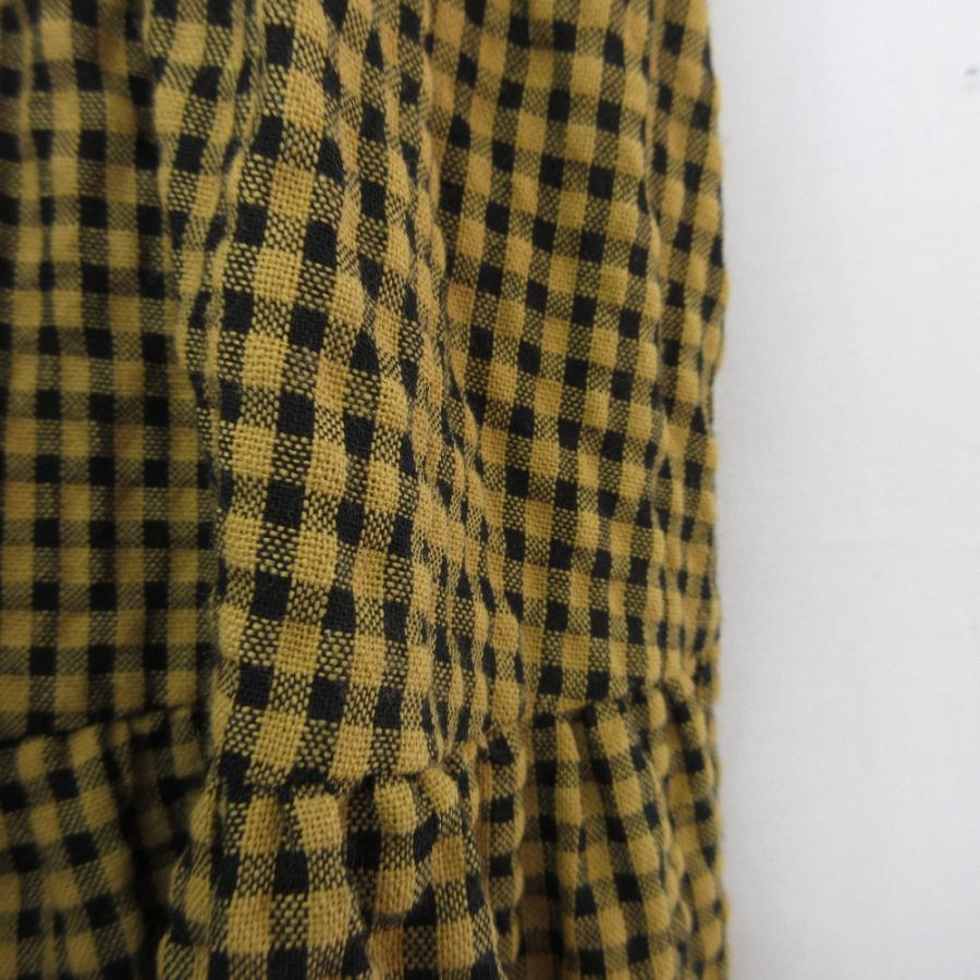 ワンピース Uhr Checkered Tiered Dress yellow&black Uhr 美品 25SS Uhr ウーア Checkered Tiered Dress ワンピース 25SSUhr