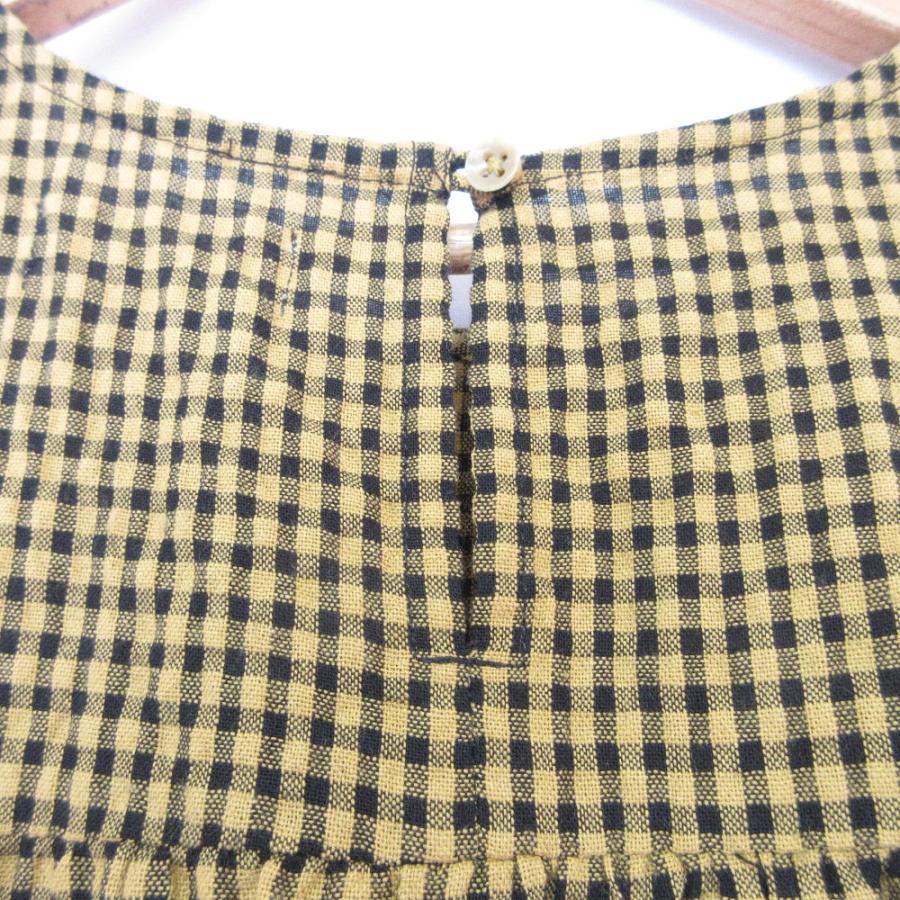 ワンピース Uhr Checkered Tiered Dress yellow&black Uhr 美品 25SS Uhr ウーア Checkered Tiered Dress ワンピース 25SSUhr