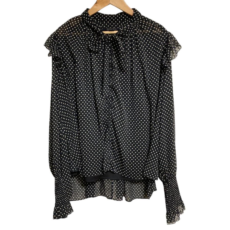 美品 ALLSAINTS オールセインツ LARA DOT SHIRT ドット柄 ロング 