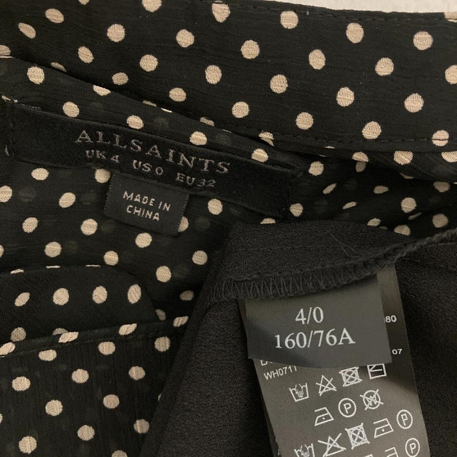 美品 ALLSAINTS オールセインツ LARA DOT SHIRT ドット柄 ロング 