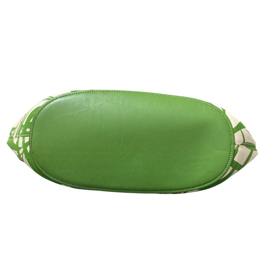 美品 Kate Spade ケイトスペード ヤシの葉プリント ビッグトートバッグ K7726 グリーン×アイボリー レディース 古着 中古_5