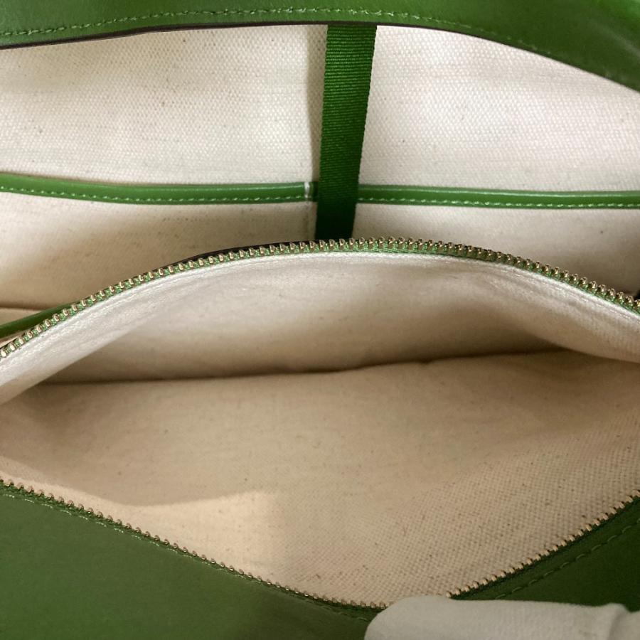 美品 Kate Spade ケイトスペード ヤシの葉プリント ビッグトートバッグ K7726 グリーン×アイボリー レディース 古着 中古_8