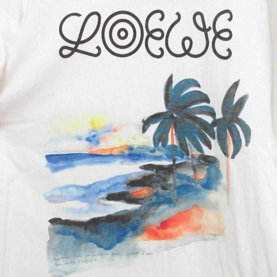 LOEWE ウォーターカラープリントTシャツ オフホワイト S LOEWE（ロエベ） 良品 ウォーター カラー プリント Tシャツ H6299982PC
