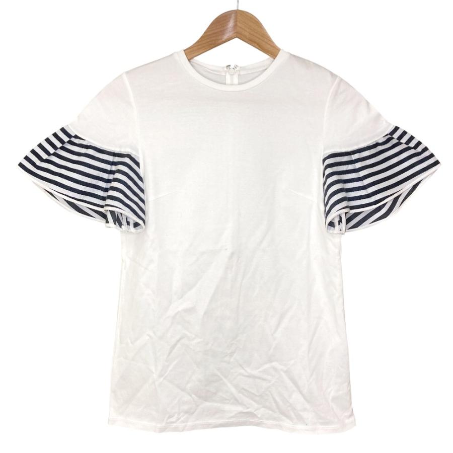 ボーダーズアットバルコニー SHIRT GATHERED TEE ペプラム 36 BORDERS at BALCONY（ボーダーズアットバルコニー） tシャツ Tシャツ