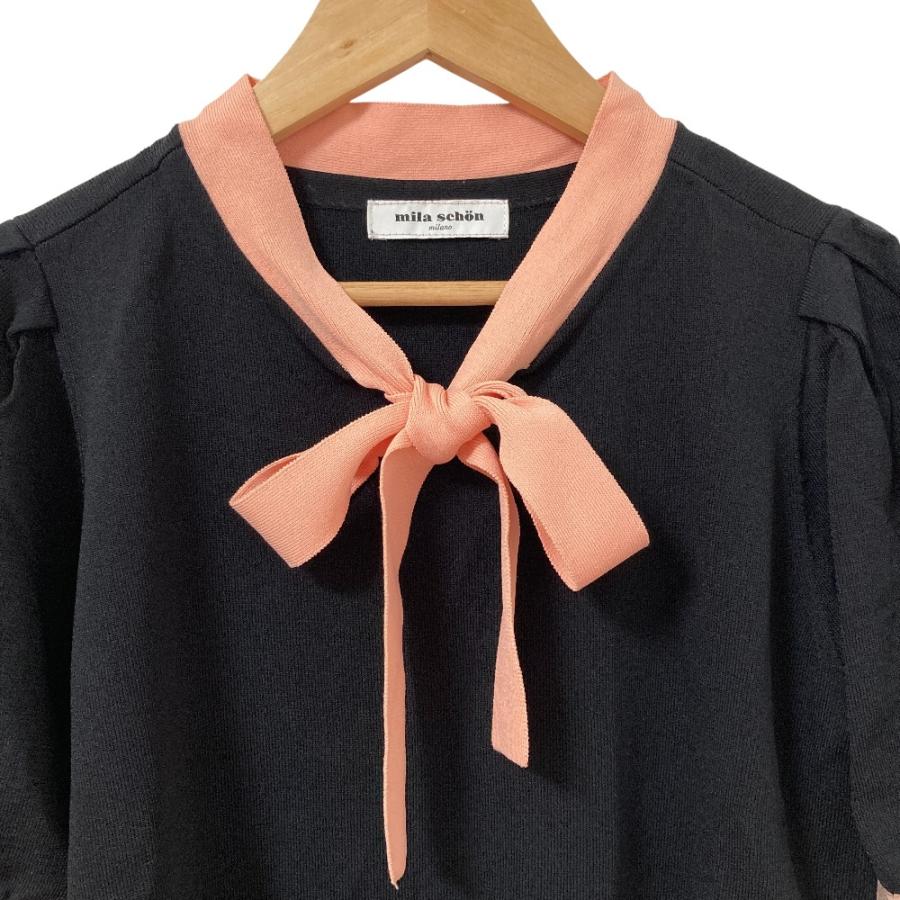mila schon（ミラショーン） 美品 ショートスリーブ リボン ニット 