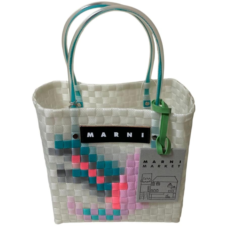MARNIマルニフラワーカフェマーケットバスケットトートバッグ新品未使用タグ付 MARNI（マルニ） 未使用 マーケット フラワーカフェ バスケットバッグ