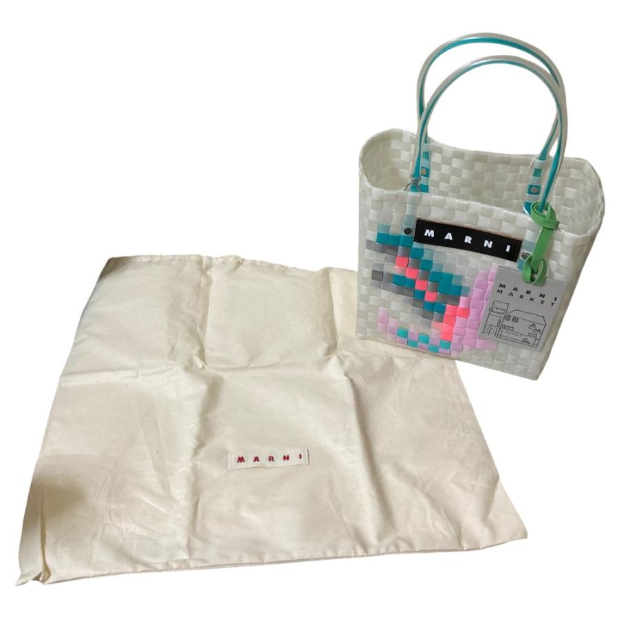 MARNIマルニフラワーカフェマーケットバスケットトートバッグ新品未使用タグ付 MARNI（マルニ） 未使用 マーケット フラワーカフェ バスケットバッグ