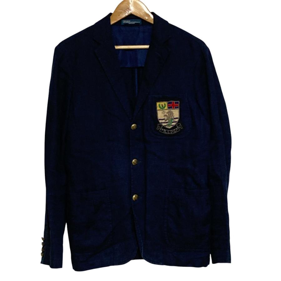 良品 Polo by Ralph Lauren ポロバイラルフローレン 紺ブレ ワッペン
