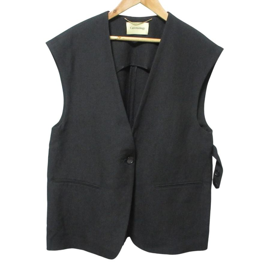 【カレンソロジー】ウールリネン　ジレ Curensology（カレンソロジー） 美品 ウールリネンジレ ベスト F