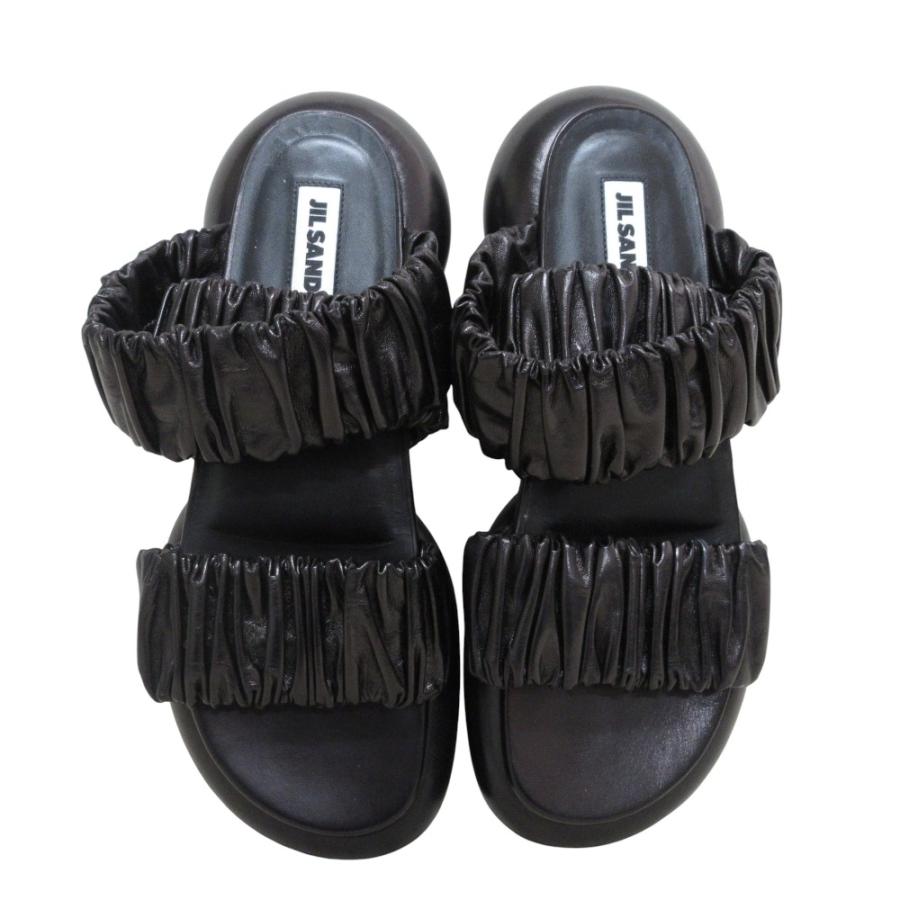 JIL SANDER（ジルサンダー） 良品 プラットフォーム レザーフリル 