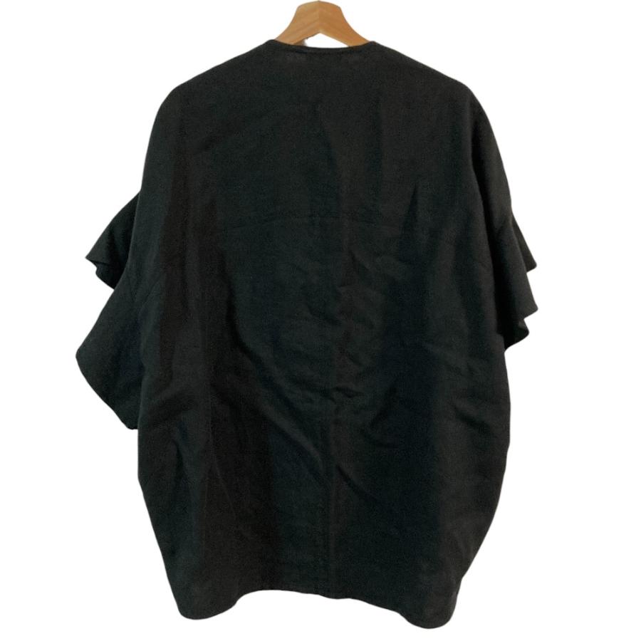 yori ブラック フレアベスト Yori 良品 ヨリ ステッチリネンフリルジレ ベスト YR2125-050SM サイズ