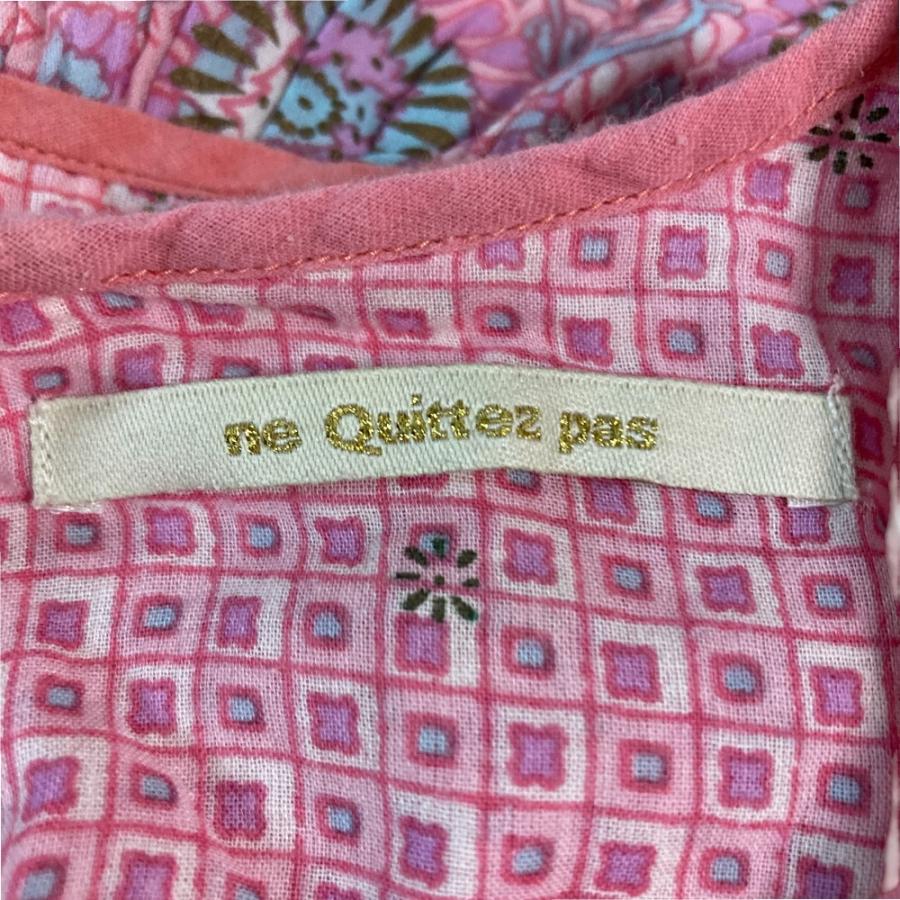 美品✨ヌキテパ　コンビネーションエスニック　ギャザー プリントワンピースピンク NE QUITTEZ PAS!（ヌキテパ） 美品 NE QUITTEZ PAS コンビネーション