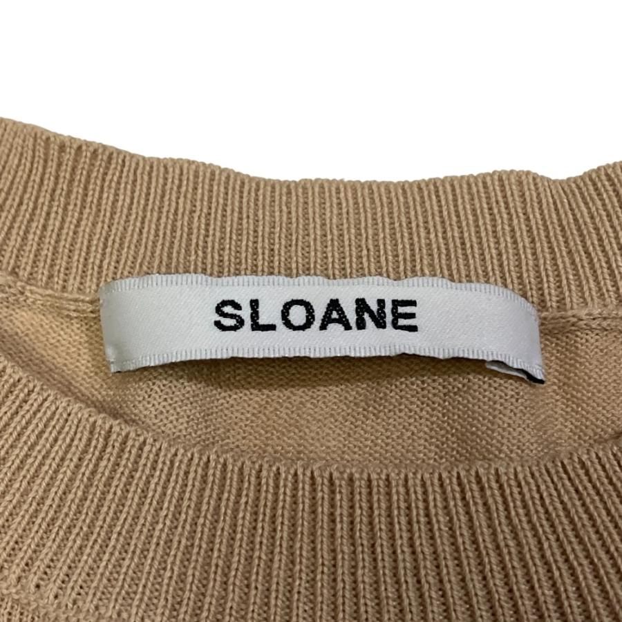 美品 25SS SLOANE スローン CREW NECK PULLOVER ショートスリーブ ニット フリーサイズ ベージュ レディース 古着 中古 USED SLOANE（スローン） 美品 25SS SLOANE CREW NECK PULLOVER ショート