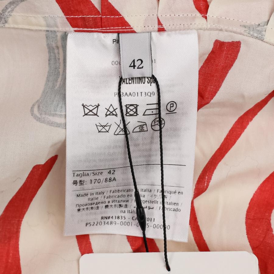 美品 VALENTINO ヴァレンティノ リッププリント ポンチョ ブラウス 42 ホワイト レッド レディース 古着 中古 USED VALENTINO（ヴァレンティノ） 美品 リッププリント ポンチョ ブラウス