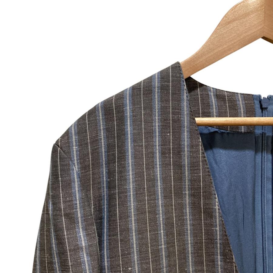 Drawer - Drawer ドロワー ストライプジャケット コットンシルクレディース ドゥロワー】美品サイズ40コットンシルク ストライプ ジャケット
