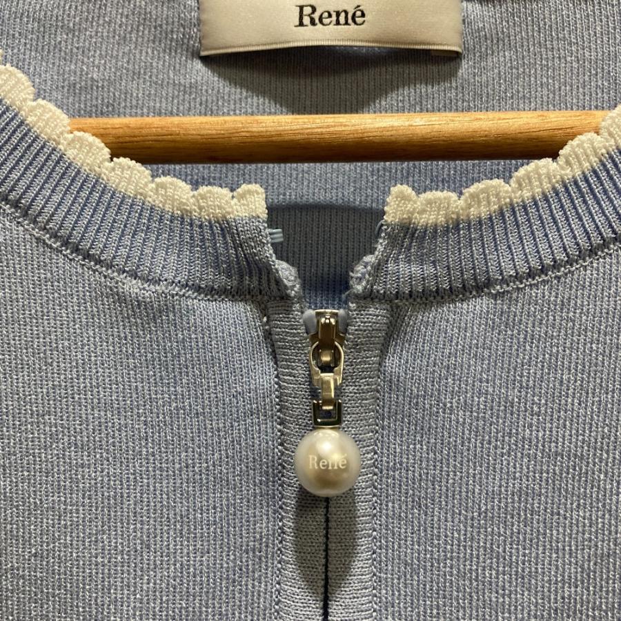 Rene（ルネ） 美品 25SS Rene パフスリーブ ジップアップ ニット