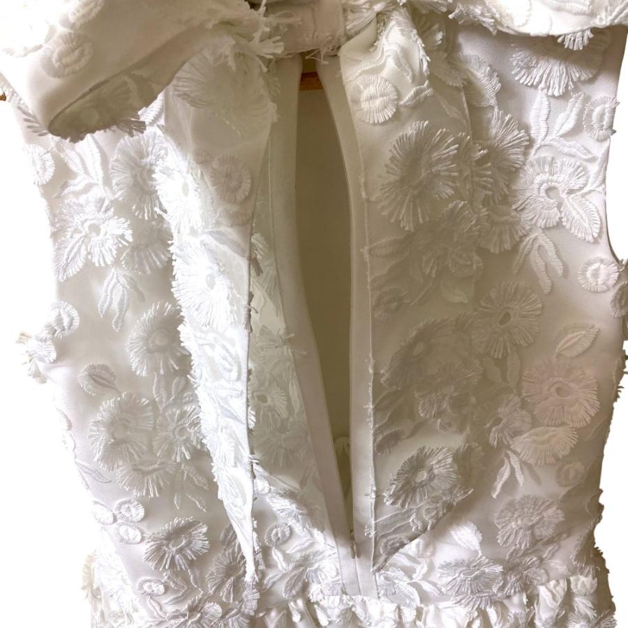 美品 24SS TSURU By MARIKO OIKAWA ツルバイマリコオイカワ Puffin ティアードギャザーフレンチスリーブブラウス Fサイズ ホワイト レディース 古着 中古 USED TSURU by Mariko Oikawa（ツルバイマリコオイカワ） 美品 24SS Tsuru
