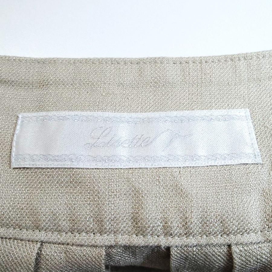 美品 Lisette リゼッタ 裾レース リネン シルク ロングスカート サイズ