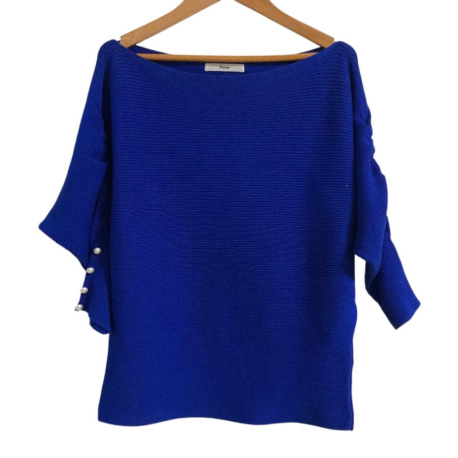 Rene（ルネ） 美品 パールボタン袖 ニット カットソー 6922070 サイズ
