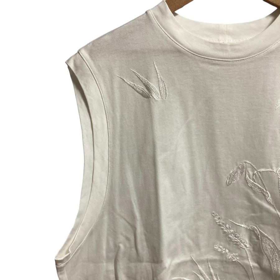 美品 23SS Mame Kurogouchi マメクロゴウチ Suvin Cotton Jersey Emboridery Top ブラウス MM23PF-JS704 サイズ2 ホワイト レディース 古着 中古 USED 美品 23SS Mame Kurogouchi マメクロゴウチ Suvin Cotton Jersey