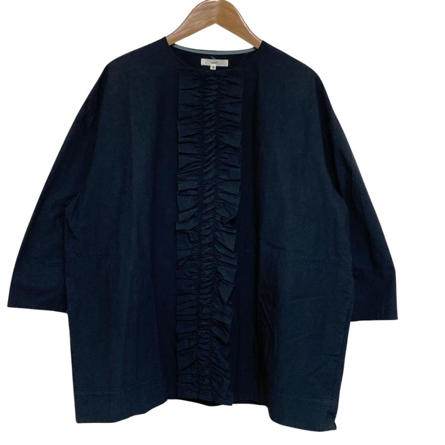 Yori 良品 ヨリ フリルブラウス YR2125-051SM サイズ38 スミクロ