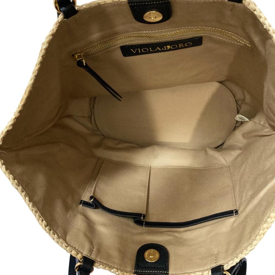 美品 VIOLAdORO ヴィオラドーロ SANDRO 2WAY ラフィア トートバッグ