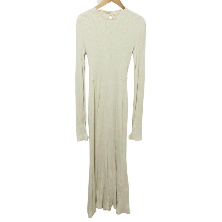 マメクロゴウチ クルーネックオープンバックリブジャージードレス ワンピース 美品 マメクロゴウチ Crew Neck Open Back Ribbed Jersey Dress