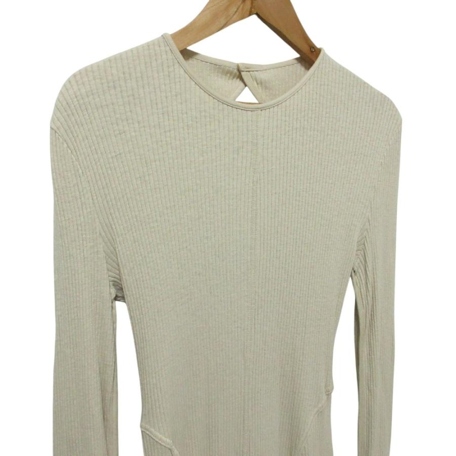 美品 マメクロゴウチ Crew Neck Open Back Ribbed Jersey Dress