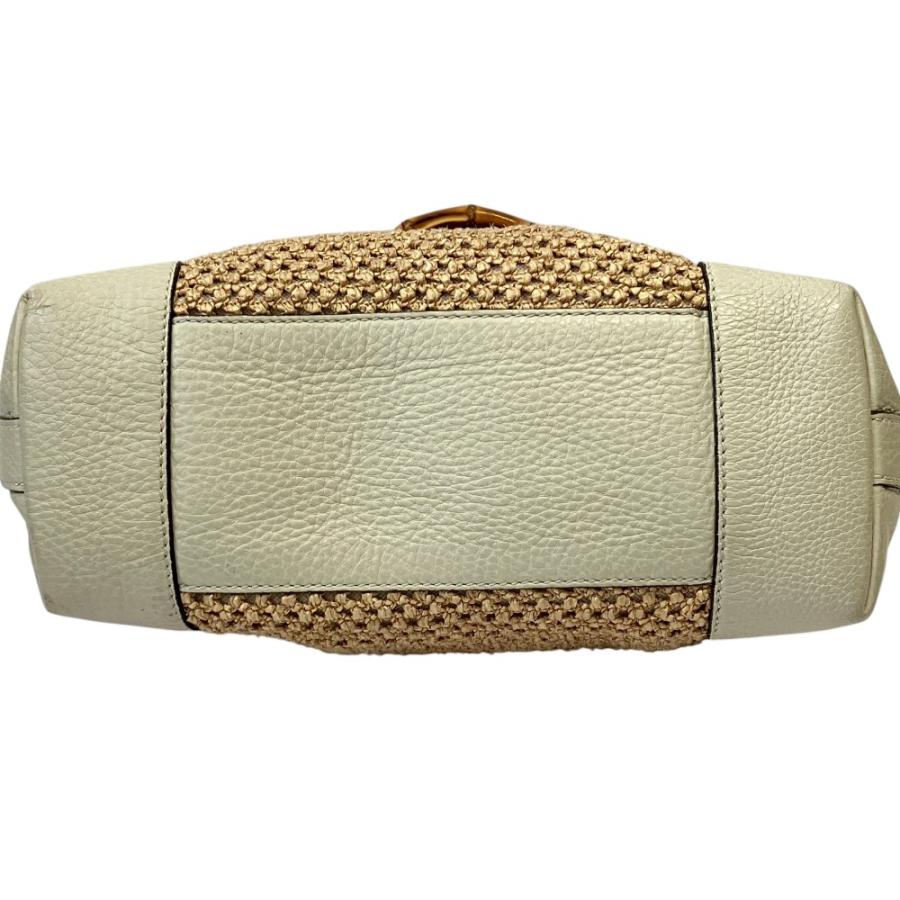 GUCCI（グッチ） バンブーハンドル ストロー トートバッグ 338965