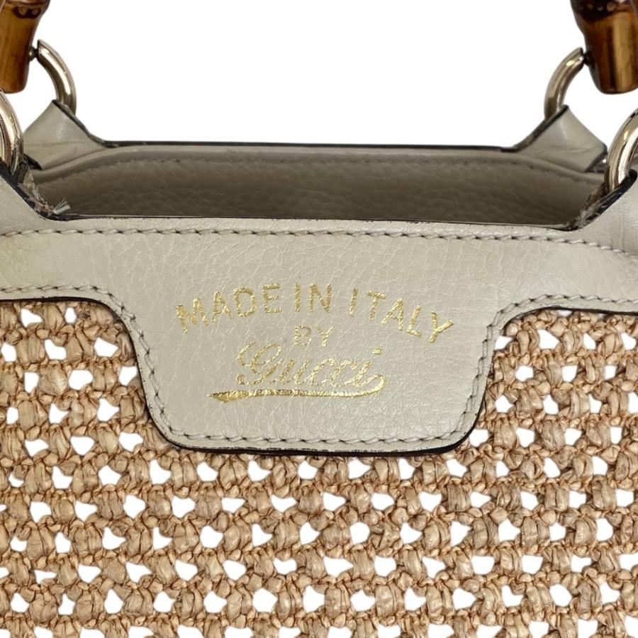GUCCI（グッチ） バンブーハンドル ストロー トートバッグ 338965
