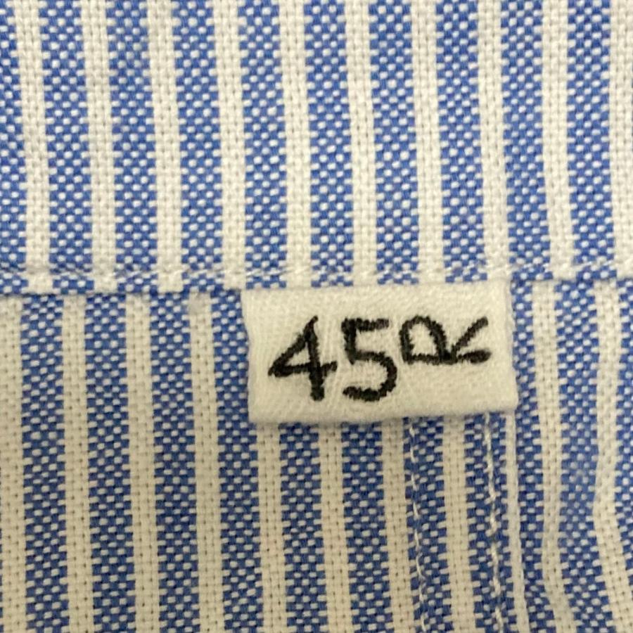 美品 45R フォーティファイブアール ストライプ ロングシャツ